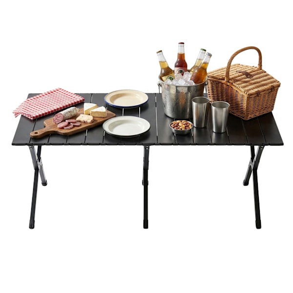 Höjdjusterbart hopfällbart campingbord, stål