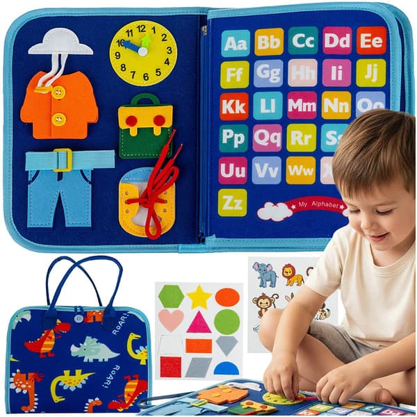 Montessori Sensorisk Bok – 7-i-1 Lärandeaktiviteter