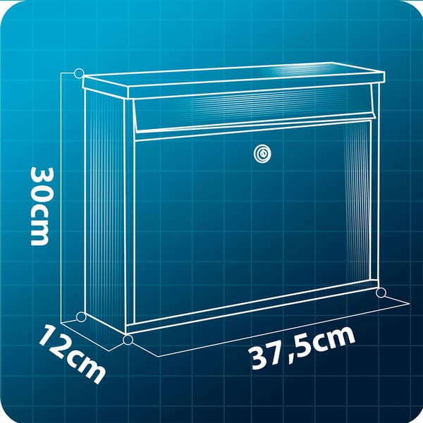 Brevkasse 37,5x30,5x12 cm sort HM-860