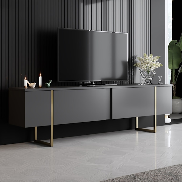 Vardagsrumsmöbler Set Luxe Set - Antracit, Guld