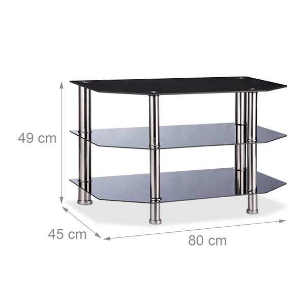 TV bord Sort Glas