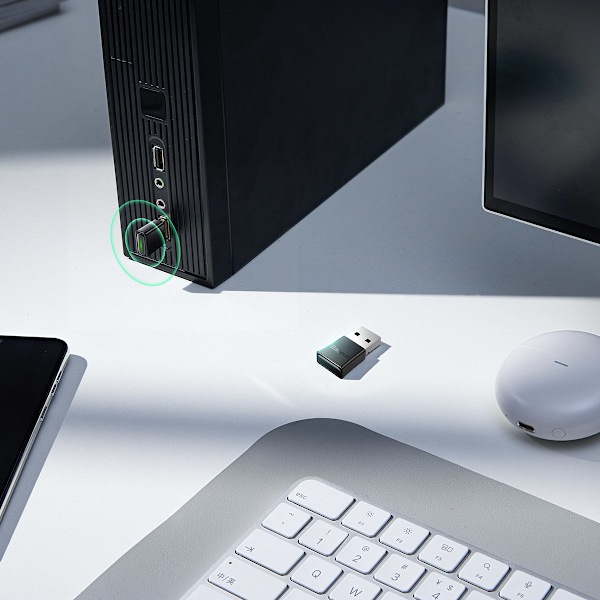 Adapteriliitin lähetin vastaanotin Bluetooth 5.3 USB, kantama 20m, musta