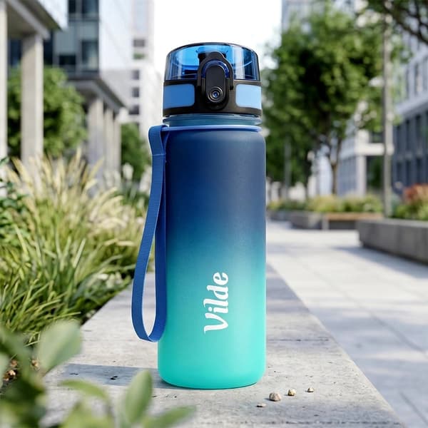 Blå 500ml vandflaske med ombre-design
