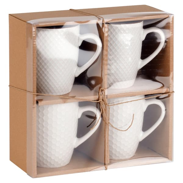 Keramikkrus hvid 400 ml 4 stk.