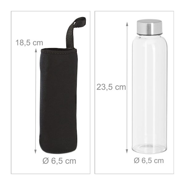 set med 4 dryckesflaskor 500 ml
