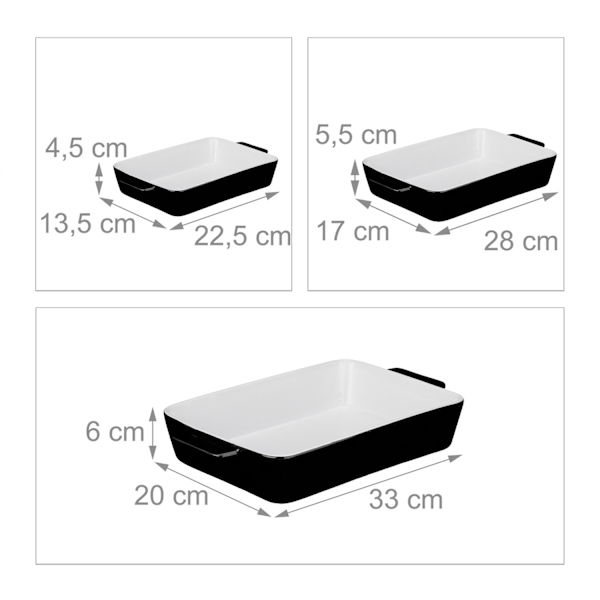 Ugnsform set om 3 svart