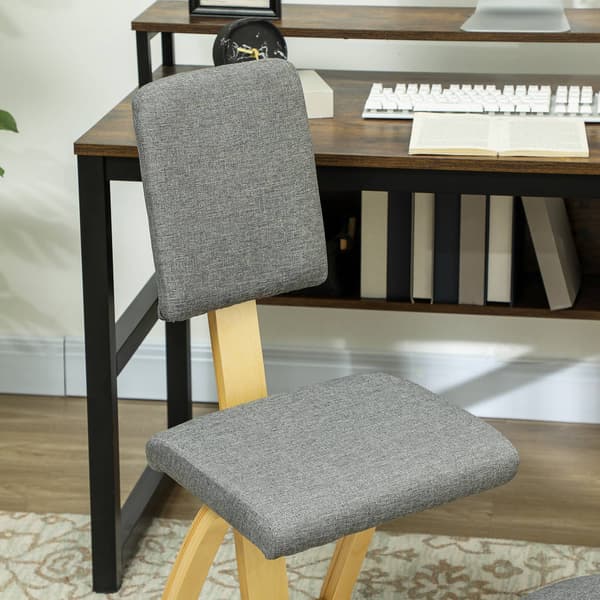 Ergonomisk knästol, björkträ, grå, hem & kontor