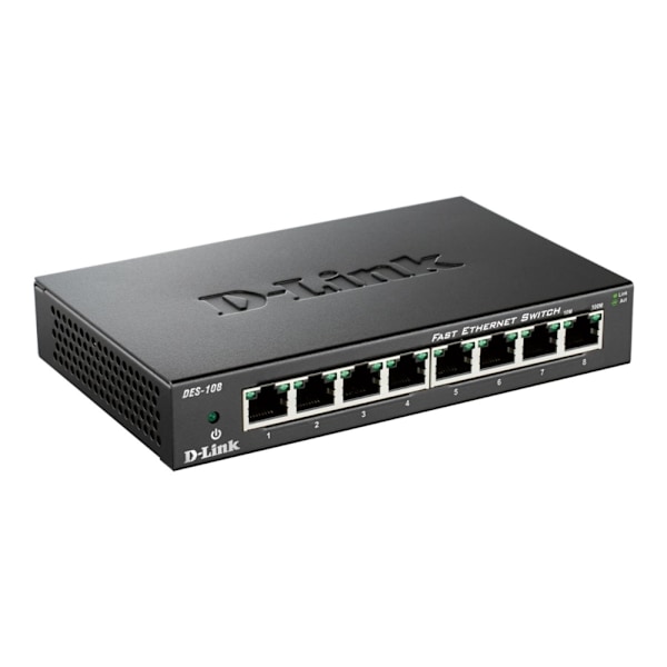 D-Link DES 108 - Switch - 8 x 10/100 - skrivbordsmodell