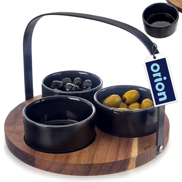 Keramiske snackskåle SORT 130 ml 4 stk.