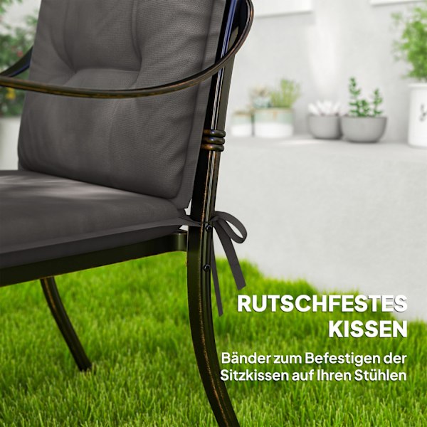 Sæt med 4 sædehynder 108 x 50 x 5 cm stolehynder med bindebånd, udendørs indendørs sædehynde, sædehynde, bænkhynde til havemøbler, sædestol, spisestue
