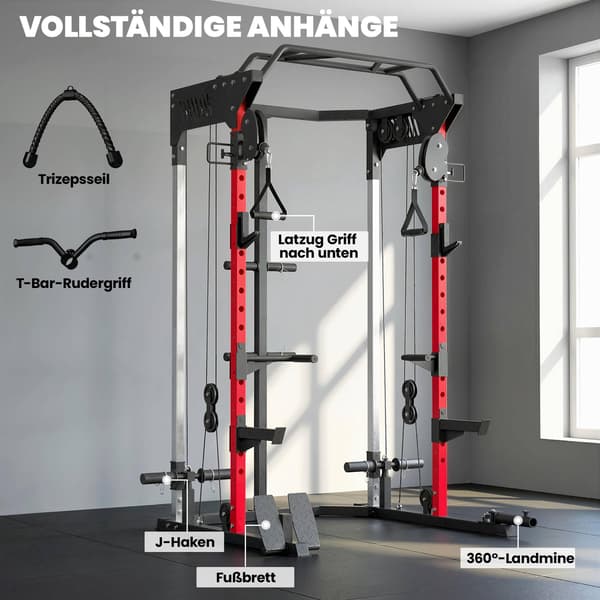 Smith Machine Power Cage med justerbart vajersystem
