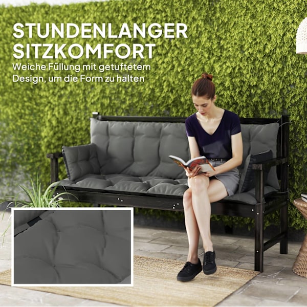 3 personers bænkhynde 180x110x8 cm bænkhynde med bindebånd, sædehynde, udendørs/indendørs stolehynde, sædehynde, sædehynde, bænkhynde til havemøbler,