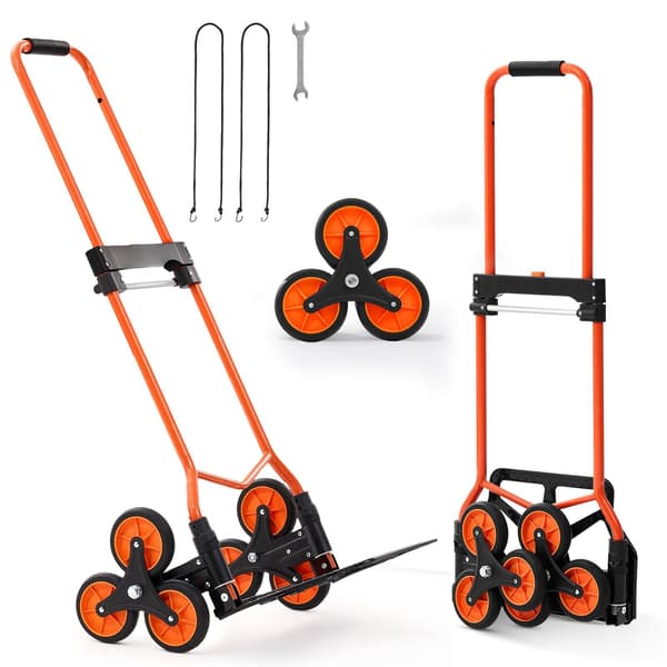 Trappevogn, 54 kg, foldbar 6-hjulet tralle