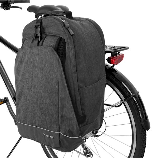 Cykelkufferttaske, cykelrygsæk med stel 2i1, 30l, sort