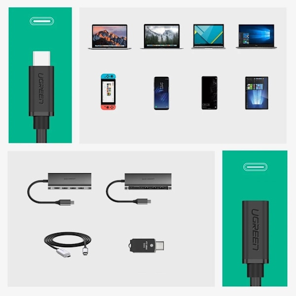 USB-C 3.1 förlängningskabel 0,5m svart