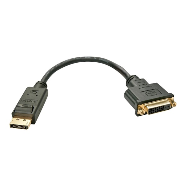Lindy - DisplayPort-sovitin - DisplayPort (uros) DVI-D:hen (naaras) - 15 cm - musta