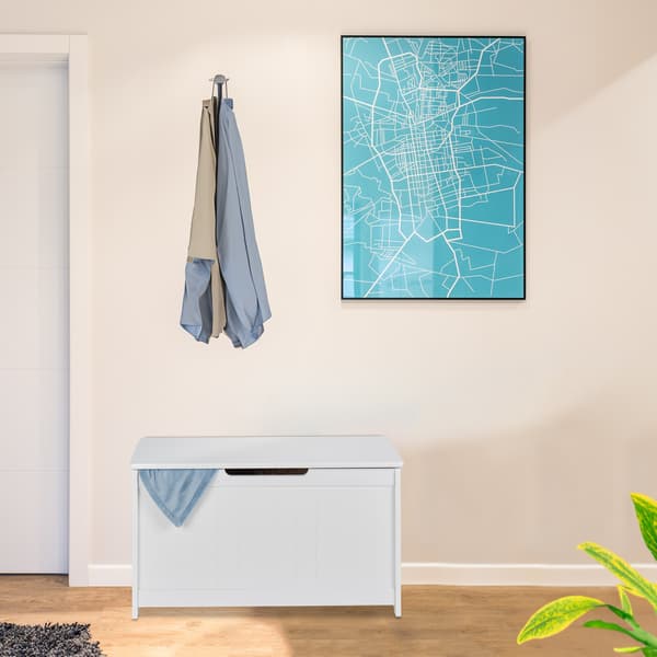 Vit förvaringslåda med lock – ribbad design