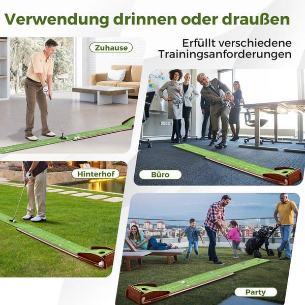 Golf puttemåtte med automatisk boldretur, 1 hul, 3 bolde