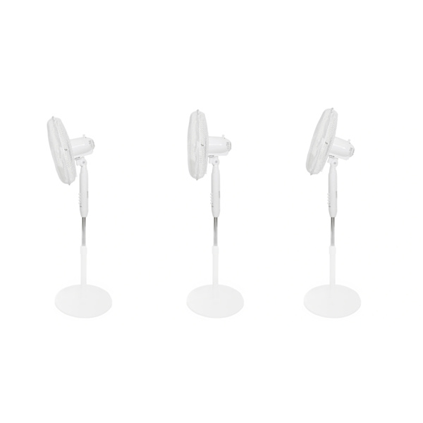 Stående gulvventilator 45W – 3 tilstande, 5 blade, hvid