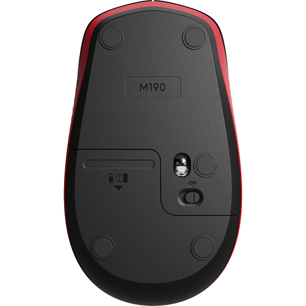 Logitech M190 - trådløs mus, sort/rød