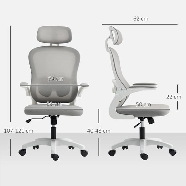Ergonomisk kontorstol, netryg, justerbar, grå