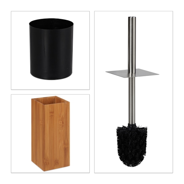 Toalettset bambu &amp; metall