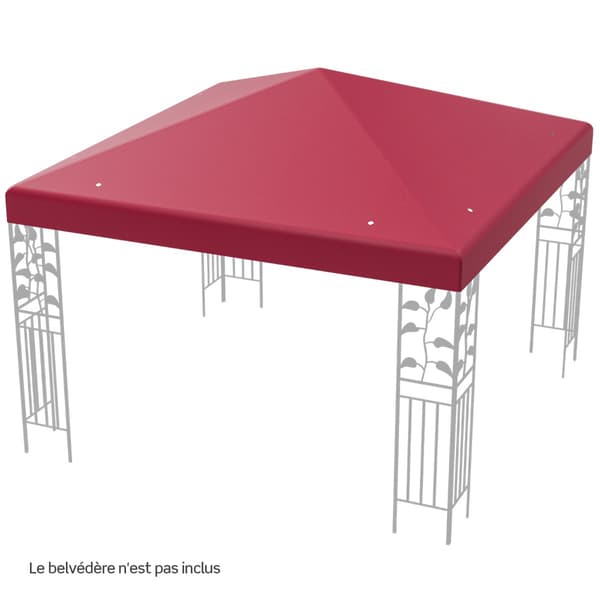 Udskiftningspalte til pavillon 300x300 cm, polyester, vinrød