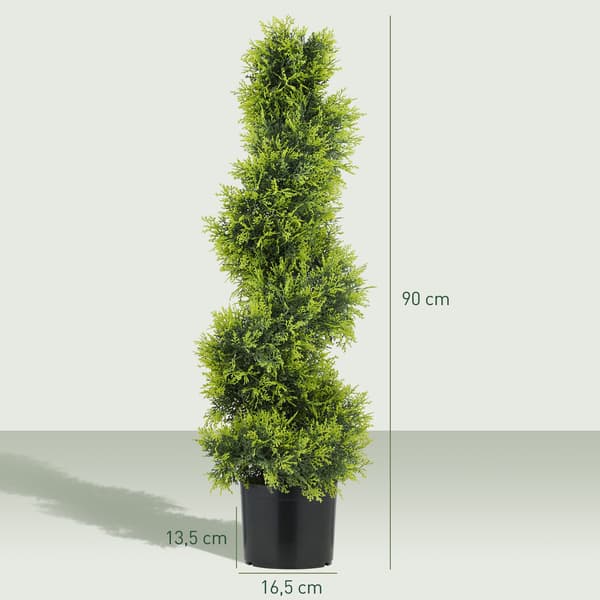 Kunstigt spiral topiary træ, 90 cm, UV-resistent
