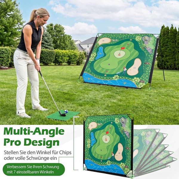 Golfchipset, 180x180 cm matta, 24 bollar, inomhus/utomhus