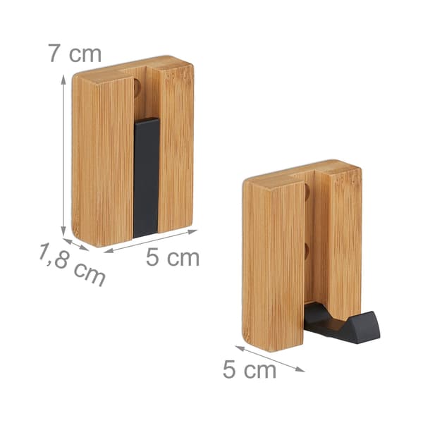 Foldbare vægkrogesæt, bambus, pladsbesparende design