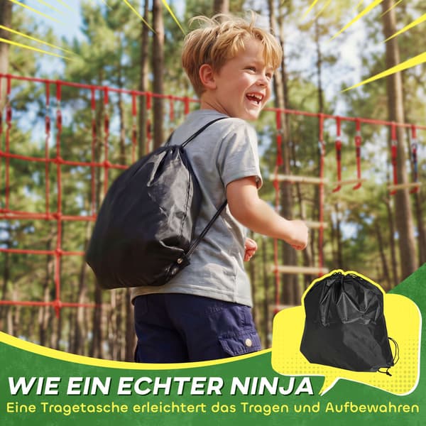Ninja Slackline-set för barn, 150x300 cm klätternät