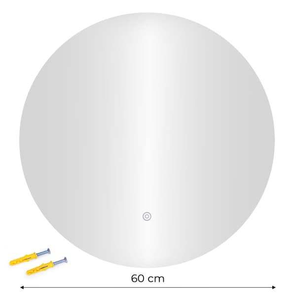 LED-badrumsspegel, 60 cm, 3 ljusfärger, touchknapp