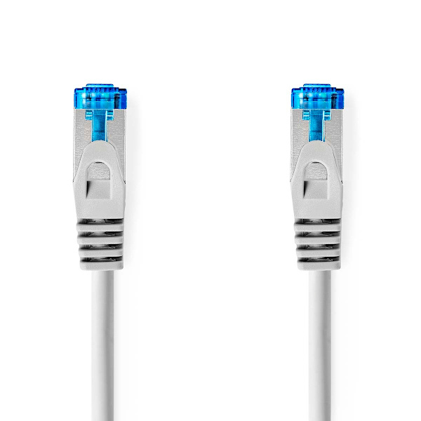 CAT6a verkkokaapeli | S/FTP | RJ45 uros | RJ45 uros | 0.50 m | Snagless | Pyöreä | LSZH | Harmaa | Label
