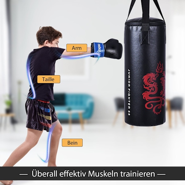 10 kg boxningssäck set med 8oz boxhandskar boxningssäck för barn boxsäck boxningssäck