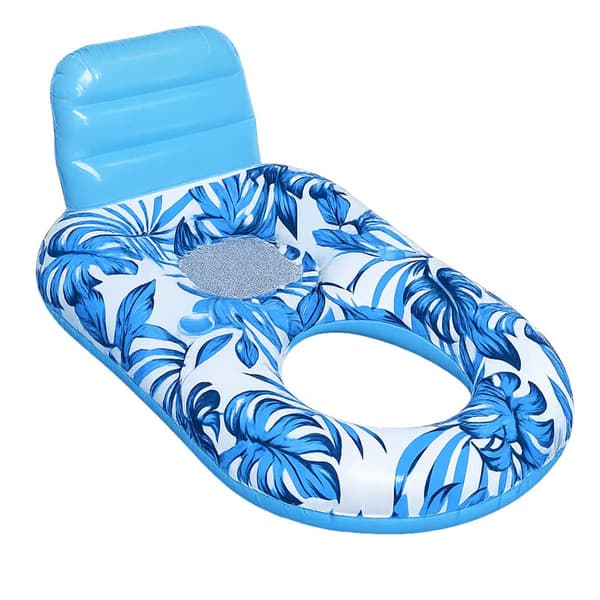 Oppustelig poolstol med ryglæn