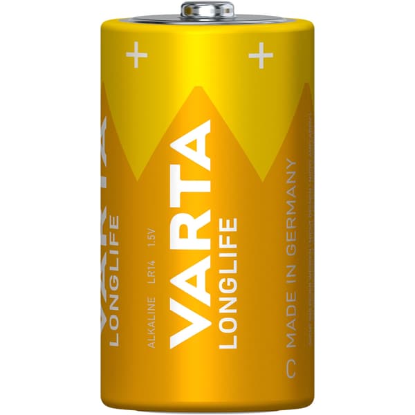 C Batterier 2-Pack, Langtidsholdbare Alkaline