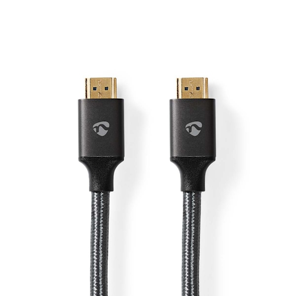 High Speed ​​HDMI ™ Kaapeli Ethernet | HDMI™ liitin | HDMI™ liitin | 4K@30Hz | ARC | 18 Gbps | 10.00 m | Pyöreä | Puuvilla | Gun Metal Harmaa | Kuoril