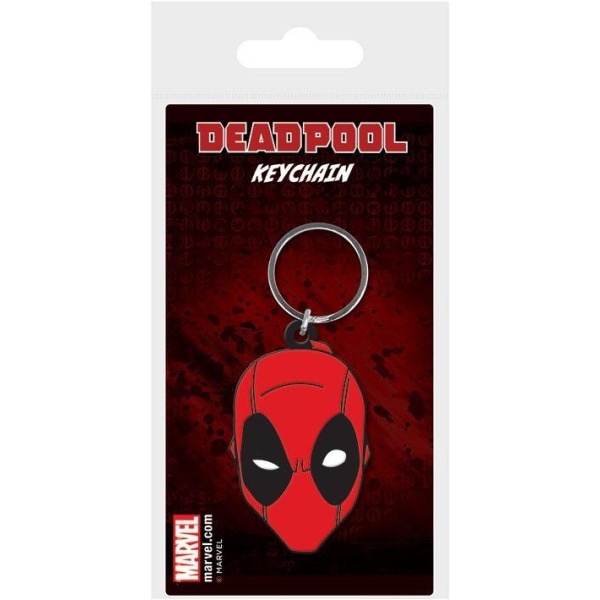 Marvel Comics gummi nøglering Deadpool Face 6 cm