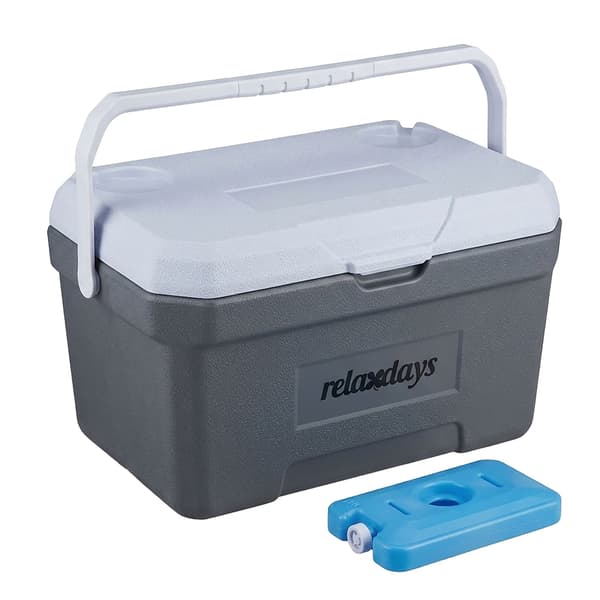 15L isolerad kylbox med kylpåse – vit/grå