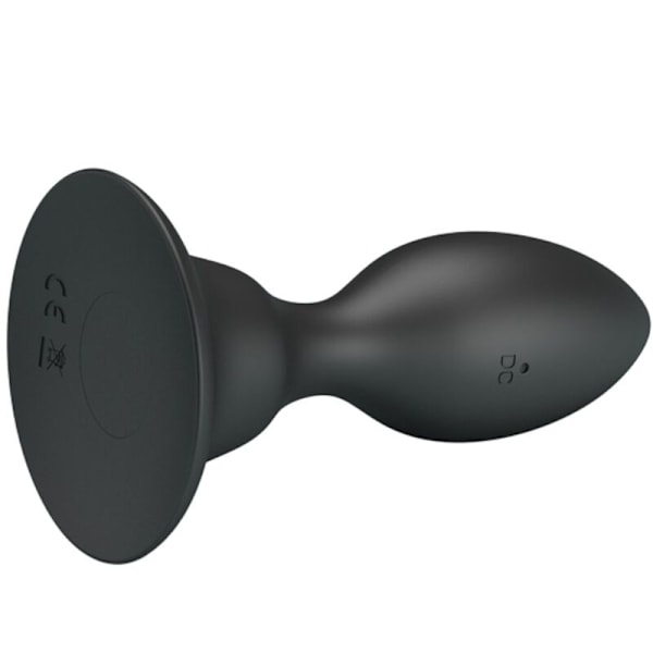 Mr Play - Anal Plug Vibration Black -kaukosäätimellä