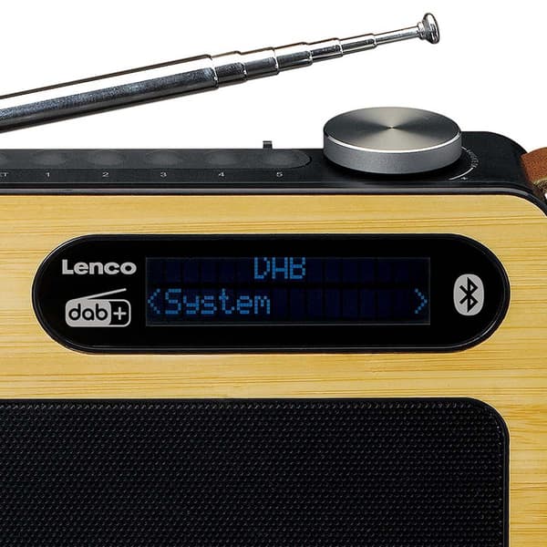 Kannettava DAB+/FM-radio Bluetoothilla, Bambu, Musta