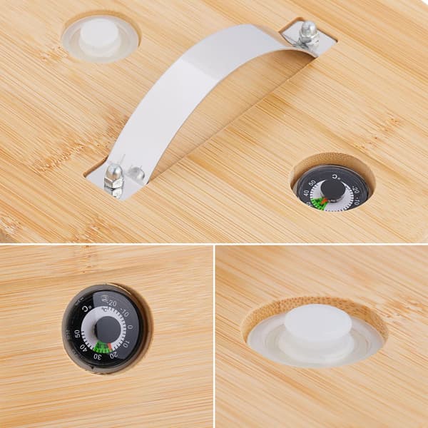 Dryckesdispenser med kran, bambustativ, termometer