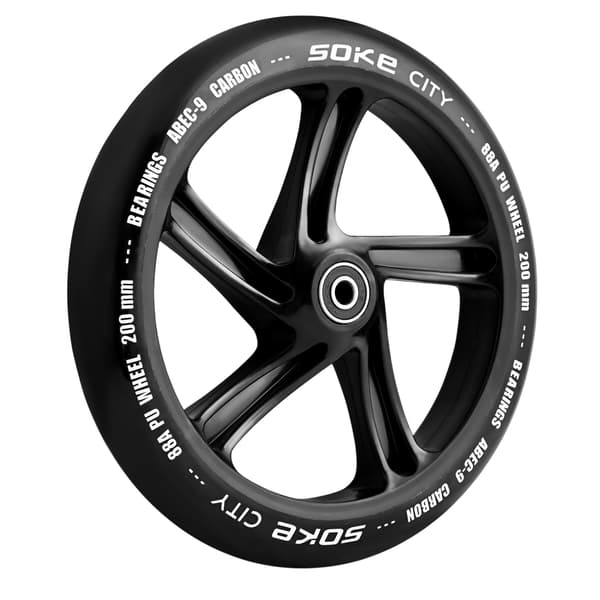 Stadsscooterhjul 200 mm Svarta 2-pack
