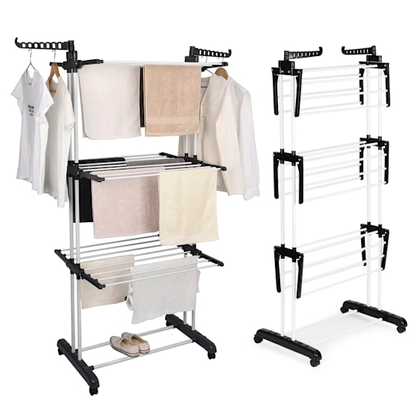 Lodret tørretumbler med hjul, foldbar