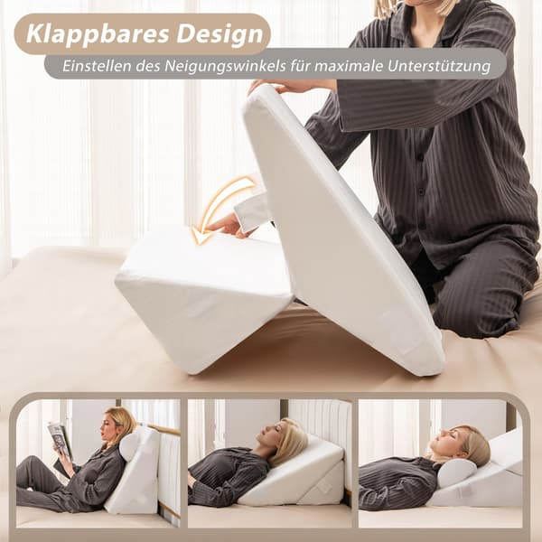 Justerbart Memory Foam Kilepudesæt – Off White