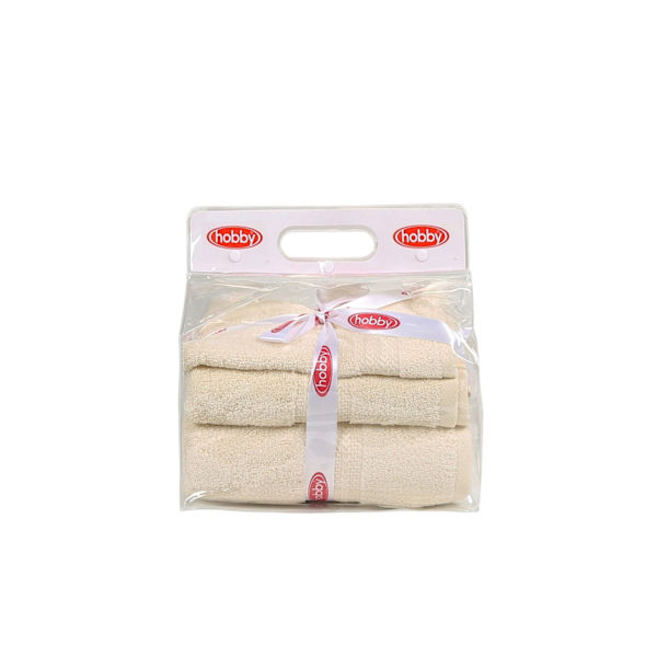 Håndklædesæt (3 stykker) Rainbow - Creme