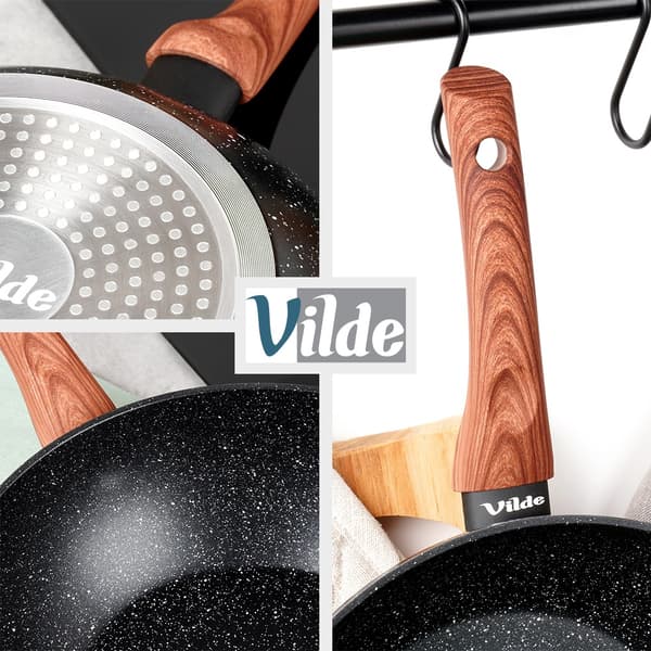 Granit wokpande BLACK&WOOD 28 cm