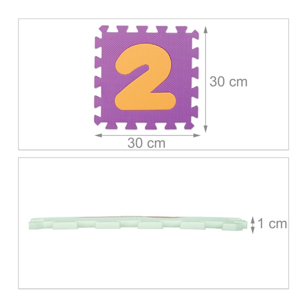 Palapelimatto numeroilla ja reunuksella
