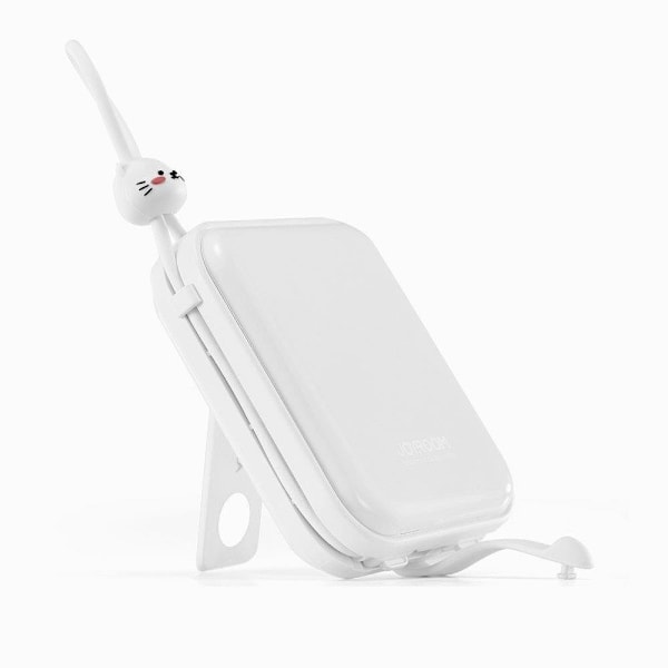 Powerbank jalustalla, USB-C-kaapelilla ja iPhone Lightning Cutie Series 10000mAh 22,5W valkoinen