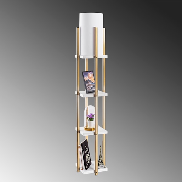 Gulvlampe 7119 - Hvid, Guld